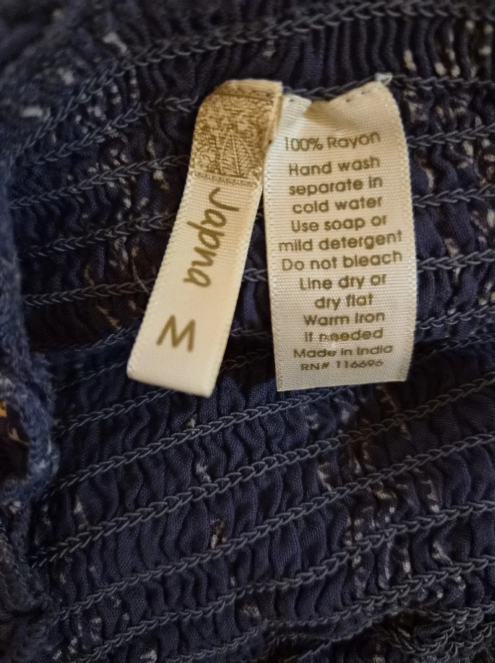 Japna Navy and White Printed Wide-Leg Jumpsuit - Picture 2 of 2